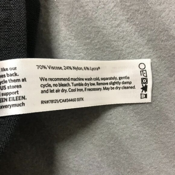 Eileen Fisher Pants Womens Large Black Stretch Straight Leg Casual Trousers - Picture 4 of 9